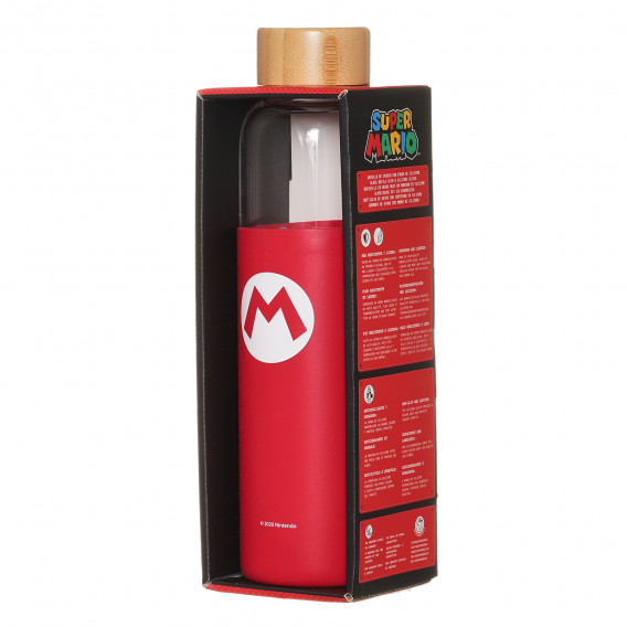 Стъклена бутилка със силиконов калъф Mario, 585 мл Super Mario 290180 