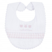 Памучен лигавник за бебе в бяло и розово Chicco 290569 