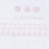 Памучен лигавник за бебе в бяло и розово Chicco 290570 2