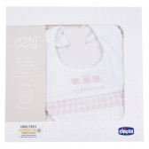 Памучен лигавник за бебе в бяло и розово Chicco 290572 4