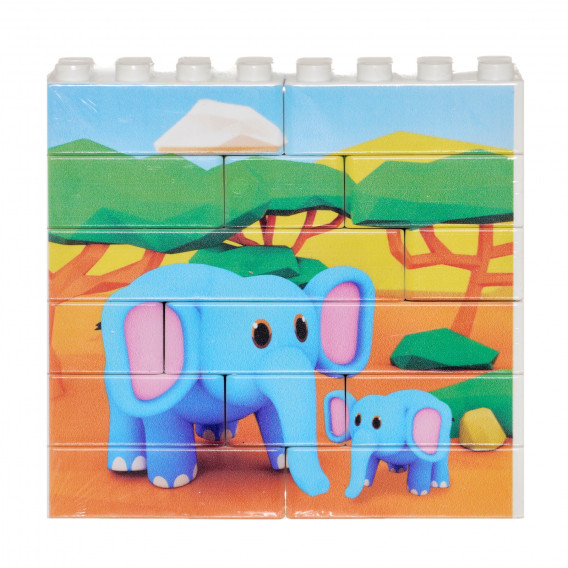 Конструктор - Puzzle Up Слон, 14 части Game Movil 290672 