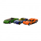 Метални колички базов модел 3 броя, синя, оранжева, зелена Hot Wheels 290797 