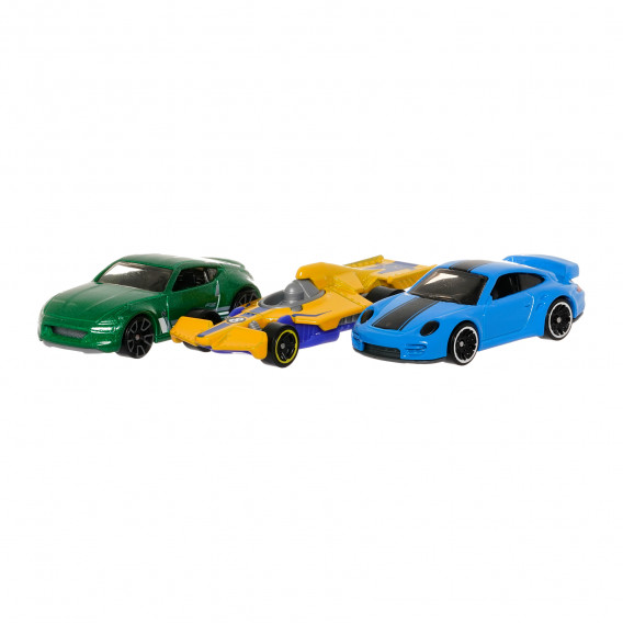 Метални колички базов модел 3 броя, зелена, синя, жълта Hot Wheels 290813 