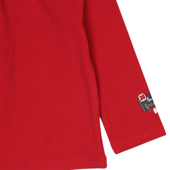 Памучна червена блуза с дълъг ръкав за момиче Boboli 291 4