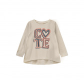 Блуза от органичен памук за бебе с щампа Cute ,екрю Name it 291107 