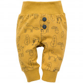 Памучен панталон с горски принт, жълт Pinokio 291182 