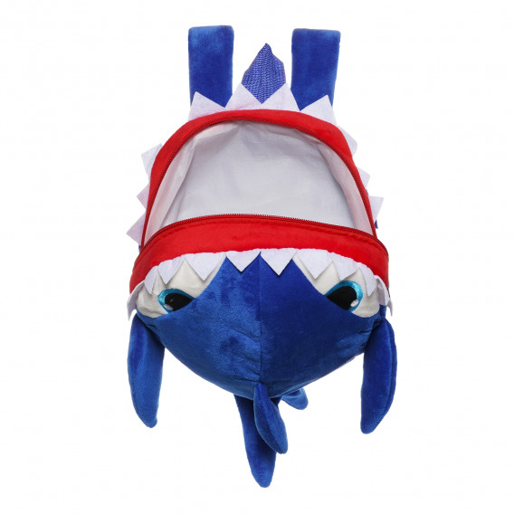 Плюшена 3D раница акула, синя, 29 см. Tea toys 291394 5