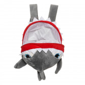 Плюшена 3D раница акула, сива, 29 см. Tea toys 291398 3