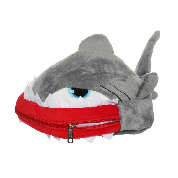Плюшена 3D раница акула, сива, 29 см. Tea toys 291400 5