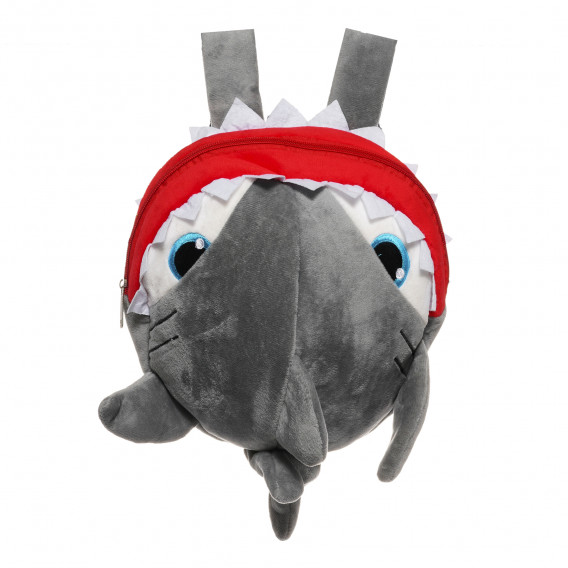 Плюшена 3D раница акула, сива, 29 см. Tea toys 291401 6