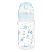 Полипропиленово шише Newborn Baby със силиконов биберон среден поток 3-6 месеца и картинка на звездички, 240 мл Canpol 291504 6