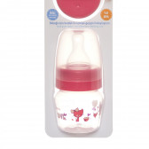 Полипропиленово шише за хранене, с биберон поток новородени, 0+ месеца, 30 мл, цвят: розов Mycey 291639 4