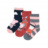 Комплект от три броя разноцветни чорапи Peppa Pig Name it 291730 