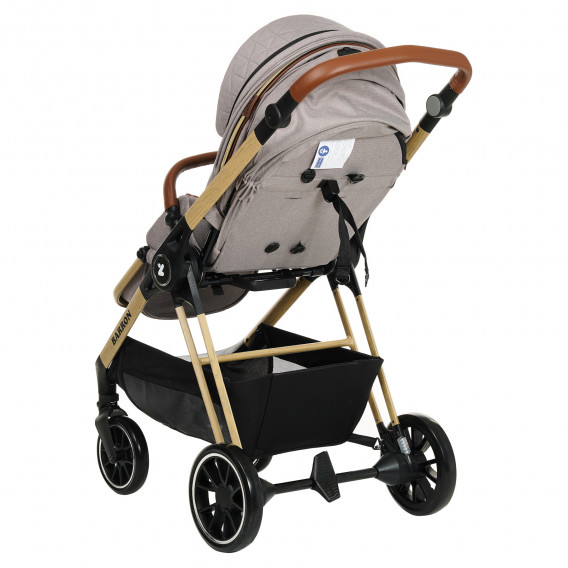 Детска количка Barron 3 в 1, бежова с рамка в дървесен цвят ZIZITO 291834 13