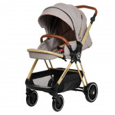 Детска количка Barron 3 в 1, бежова с рамка в дървесен цвят ZIZITO 291837 16