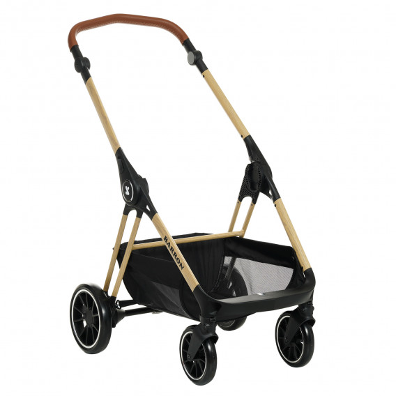 Детска количка Barron 3 в 1, бежова с рамка в дървесен цвят ZIZITO 291842 21