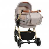 Детска количка Barron 3 в 1, бежова с рамка в дървесен цвят ZIZITO 291849 28