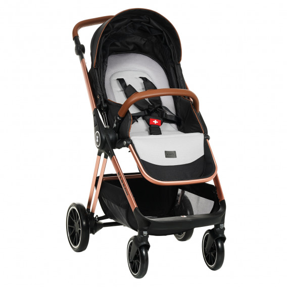 Детска количка Barron 3 в 1, черна със златисто-розова рамка ZIZITO 291854 6