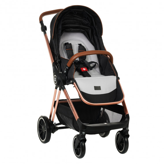 Детска количка Barron 3 в 1, черна със златисто-розова рамка ZIZITO 291860 12