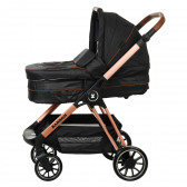 Детска количка Barron 3 в 1, черна със златисто-розова рамка ZIZITO 291872 24