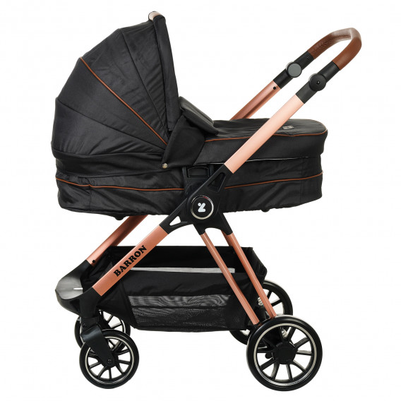 Детска количка Barron 3 в 1, черна със златисто-розова рамка ZIZITO 291873 25