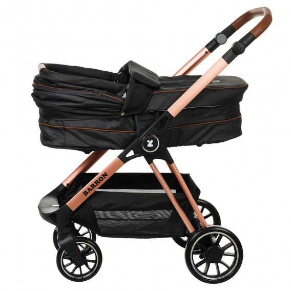 Детска количка Barron 3 в 1, черна със златисто-розова рамка ZIZITO 291874 26