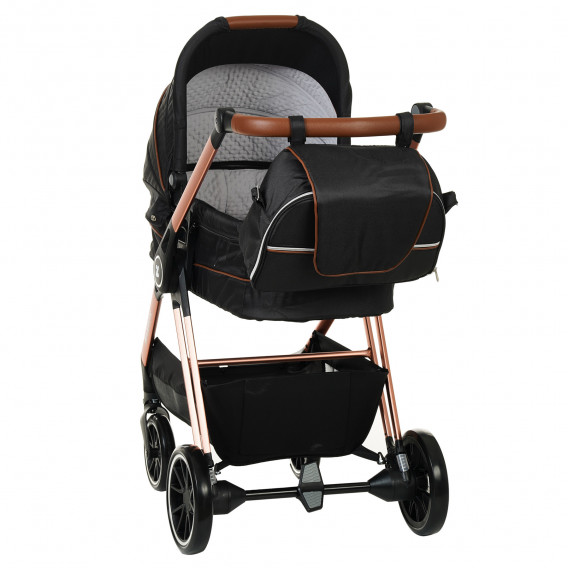 Детска количка Barron 3 в 1, черна със златисто-розова рамка ZIZITO 291876 28