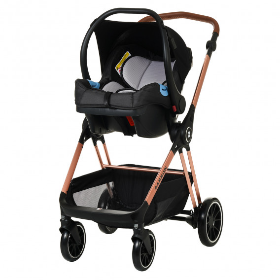 Детска количка Barron 3 в 1, черна със златисто-розова рамка ZIZITO 291878 30