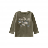 Блуза от органичен памук Dino team за бебе, зелена Name it 291883 