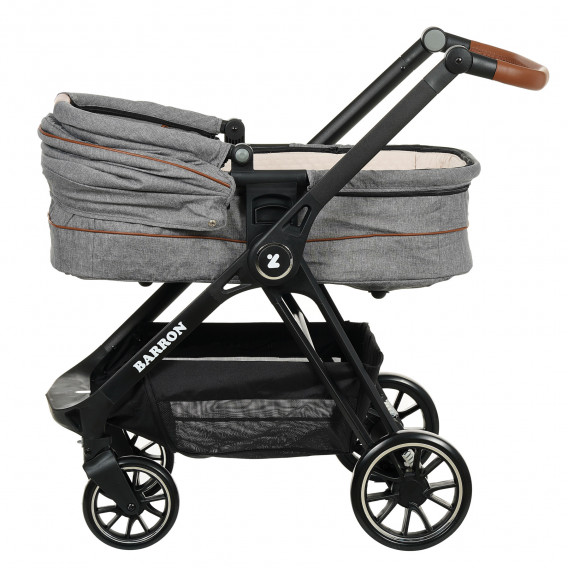 Детска количка Barron 3 в 1, сива с черна рамка ZIZITO 291907 25