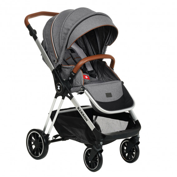 Детска количка Barron 3 в 1, тъмно сива със сребриста рамка ZIZITO 291924 7