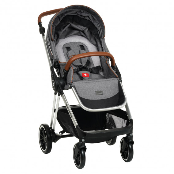 Детска количка Barron 3 в 1, тъмно сива със сребриста рамка ZIZITO 291929 12