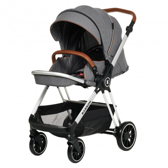 Детска количка Barron 3 в 1, тъмно сива със сребриста рамка ZIZITO 291933 16