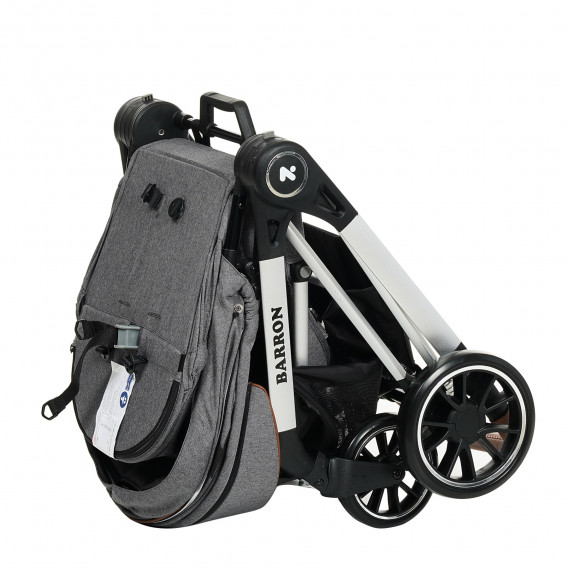 Детска количка Barron 3 в 1, тъмно сива със сребриста рамка ZIZITO 291940 23