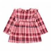Плетена рокля за бебе в каре, розова Boboli 292021 
