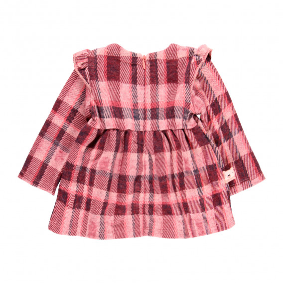 Плетена рокля за бебе в каре, розова Boboli 292022 2