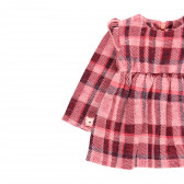Плетена рокля за бебе в каре, розова Boboli 292023 3