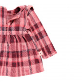 Плетена рокля за бебе в каре, розова Boboli 292024 4