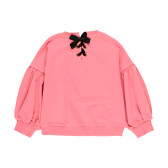 Памучна блуза с панделка на гърба, розова Boboli 292066 2