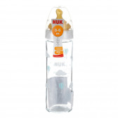 Стъклено шише за хранене New Classic, с биберон M, 0-6 месеца, 240 мл, цвят: бял NUK 292089 2
