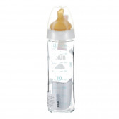 Стъклено шише за хранене New Classic, с биберон M, 0-6 месеца, 240 мл, цвят: бял NUK 292090 3