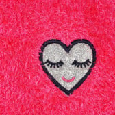 Плюшена шапка с апликация сърце, розова Cool club 292352 2