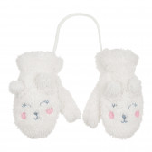 Плюшени ръкавици за бебе с апликация, бели Cool club 292385 