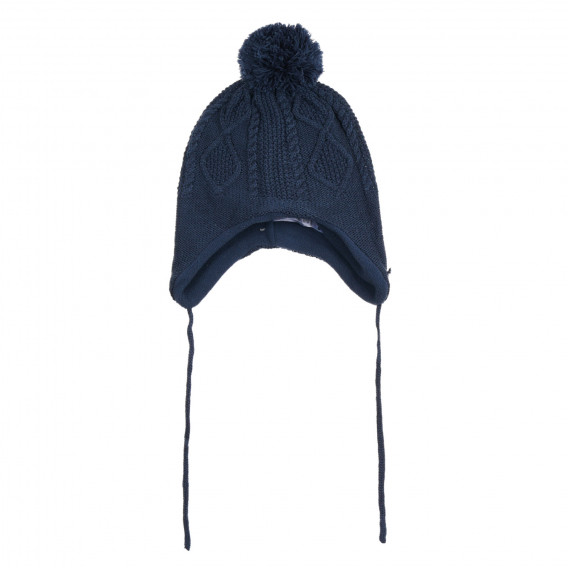 Зимна шапка с фигурално плетиво,синя Cool club 292454 