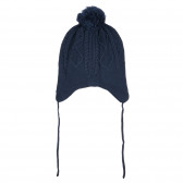 Зимна шапка с фигурално плетиво,синя Cool club 292457 4