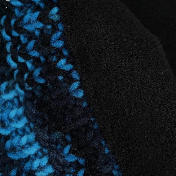 Плетена шапка с помпон и връзки ,синя Cool club 292527 3