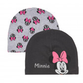 Два броя памучни шапки за бебе с щампа Мини Маус, сиви Cool club 292846 