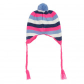 Зимна плетена многоцветна шапка с помпон Cool club 292895 4