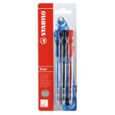 Химикалки с механизъм liner, 3 цвята Stabilo 29291 