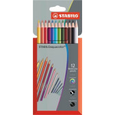 Акварелни цветни моливи aquacolor, 12 цвята Stabilo 29302 